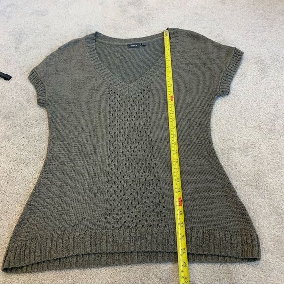 Mexx khaki short sleeve V-neck knit sweater Sz M - Picture 10 of 11